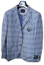 Tailorbyrd Men&#39;s Blue Plaid Sport Coat, - £54.40 GBP