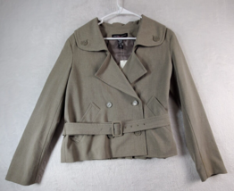 New York &amp; Company Blazer Jacket Womens Medium Green Double Breasted Four Button - £18.03 GBP