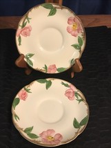 Lot Of 2 Franciscan Vintage Tea Saucers 5.75” Floral Desert Rose USA Ear... - £4.63 GBP