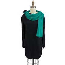 Vintage Frances La Vie Italy Angora Sequin Sweater Dress Green Scarf 80s... - $2,694.57 MXN