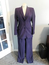 ESCADA Purple Wool Mohair Pant Suit 38/40 Ermenegildo Zegna 3 Button Jac... - £118.47 GBP