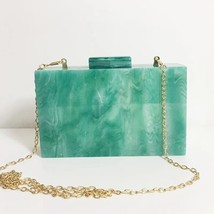 New Arrival Long Chain Green Acrylic Messenger Handbag Elegant Designer Women  C - £98.90 GBP