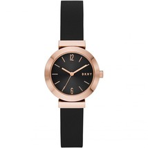DKNY NY2996 Women&#39;s Stanhope Three-Hand Black Leather Watch - £115.02 GBP