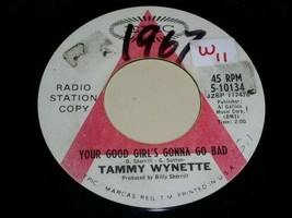 Tammy Wynette Your Good Girl&#39;s Gonna Go Bad Send Me 45 Rpm Phono Record Promo - £12.82 GBP