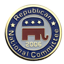 Republican National Committee 2006 Pin Gold Tone Enamel Elephant Political GOP - $14.34