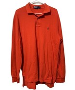 Ralph Lauren Long Sleeve Shirt Adult Men&#39;s Size Large Pullover Orange Polo - £11.65 GBP