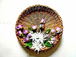 10&quot; Wicker Tray with Flowers - $13.54 CAD