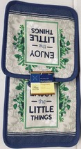 Set Of 2 Same Printed Kitchen Pot Holders (7&quot;x7&quot;) Enjoy The Little Things, Gr - £6.30 GBP