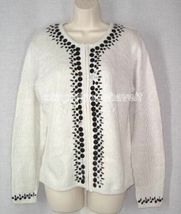 Kathie Lee Embellished Zip Front Cardigan Medium OOPS SALE from QVC - £13.47 GBP