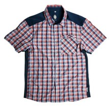 Club Ride Short Sleeve Snap Button Shirt Men&#39;s Size Medium Orange Gray P... - £31.25 GBP