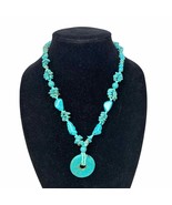 Genuine Vintage Turquois Necklace - Chips, Nuggets &amp; Disc 19&quot; - £35.36 GBP