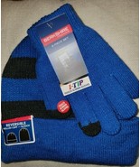Berkshire Fashions Knit Striped Black Blue Beanie Hat I-Tip Touch Screen... - €19,10 EUR