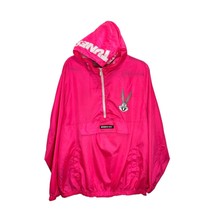 Members Only windbreaker looney tunes Women&#39;s XL pink pullover jacket Bugs Bunny - £35.72 GBP