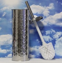 Stainless Steel Metal Toilet Brush with Holder Set Freestanding Space Saving - £10.44 GBP