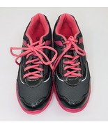 Curves Women Dark Gray Pink Athletic Sneakers Lace Up Running Shoes Size 8 - £14.48 GBP