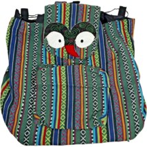 The Collection Royal Owl Boho Striped Cotton Backpack - Made in Nepal - $659.33 MXN