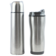 NEW Thermo Perfect 2 Pc Stainless Steel Thermal Coffee Set Vacuum Bottle+Tumbler - £28.20 GBP