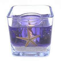 Flameless Purple With Sand And Starfish Forever Candle Seascape Simple Classic D - $24.20