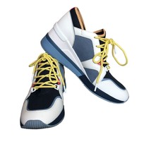 Michael Kors Wedge Trainer Womens 9M Blue White Sneakers Athletic Workout Shoes - £98.85 GBP