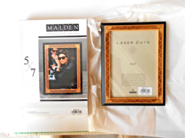 Malden  Wood 5" x 7" Laser Cuts Black w/Tan Design Picture Frame #822-57 - $19.79