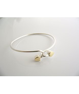 Tiffany &amp; Co Silver 18K Gold Two Hearts Bangle Interlocking Bracelet Gif... - £288.78 GBP
