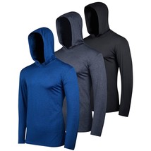 3 Pack: MenS Quick Dry Fit Moisture Wicking Long Sleeve Active Athletic ... - £54.56 GBP