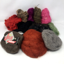 Vintage Lot of Dyed Yarn - Wool, Llama, Glitz, Alpaca + Other Skeins - £28.29 GBP