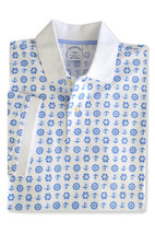 Brooks Brothers Mens White Blue Nautical Slim Fit Polo Shirt, Medium M 7... - £50.64 GBP
