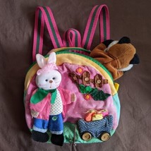Cute Yellow, Green, &amp; Pink Patchwork w/ Farmer Rabbit / Bunny Mini-backpack - £6.15 GBP