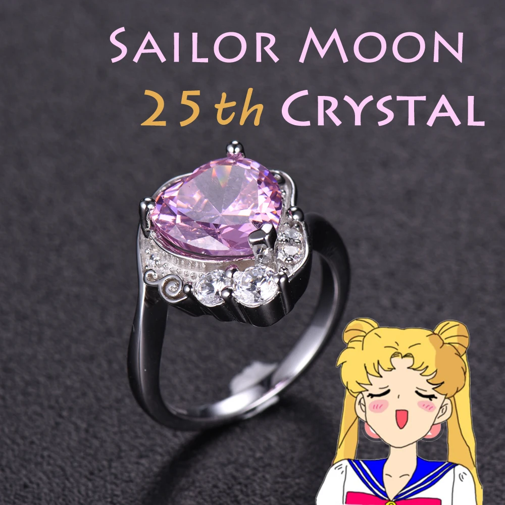 Sailor Moon Serenity Cosplay Sterling 925 Silver Lover Heart Usagi Engagement Ri - £58.12 GBP