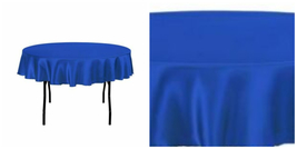 1pc 70 in. Round Satin Tablecloths, for Event &amp; Wedding - Royal Blue - P01 - £31.22 GBP