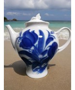 Large Porcelain Teapot 2.5 Liters LOZ Blue Flowers Soviet USSR LFZ Exell... - $1,737.62 MXN