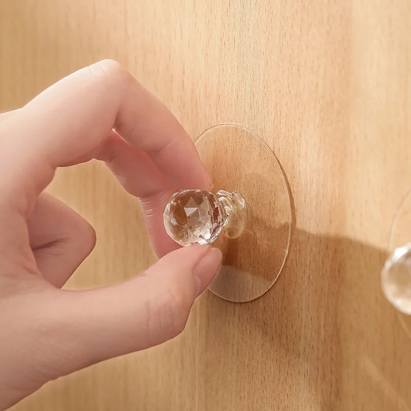 Andle diamond shape self adhesive acrylic knobs cabinet wardrobe furniture pulls handle thumb200