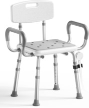 Shower Chair For Inside Shower With Arms And Back, Fsa/Hsa, Height Adjus... - $77.59