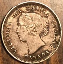 1896 Canada Silver 5 Cents Coin - Fantastic Example ! - - £37.12 GBP
