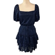 City Triangles Dress Womens Juniors M Lace Tiered Ruffle Fairy Mini Dress Blue - £18.82 GBP