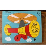 Vintage Playskool Wood Helicopter Childrens Puzzle Nine Pieces - £11.31 GBP