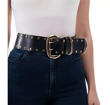 INC International Concepts studded women&#39;s wide stretch belt- Black -S/M - $14.85