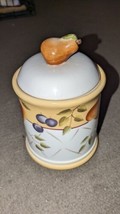 Retired  Sonoma Villa Home Interiors Homco Earthenware Canister W/pear Lid - $26.72