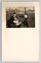 RPPC Sweet Young Family Momma Sweet Smile on Lawn Postcard F21 - £7.04 GBP