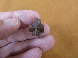 (CR593-107) 5/8&quot; Fairy Stone CHRISTIAN CROSS oiled Staurolite Crystal MA... - $16.99