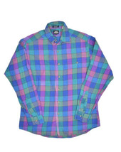 Vintage Lee Flannel Shirt Mens M Multicolor Plaid Button Up Long Sleeve - £26.62 GBP