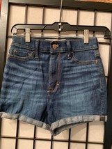 EUC Hollister Blue Denim Cuff Shorts - Excellent Condition - Size 00 - £13.95 GBP