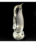 Contemporary Art Glass Penguin Figurine Paperweight Frosted Glass Crysta... - $505.87 MXN