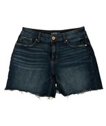 edgely Denim Shorts Raw Hem Dark Wash Casual Everyday Comfort Size 10 - $237.47 MXN