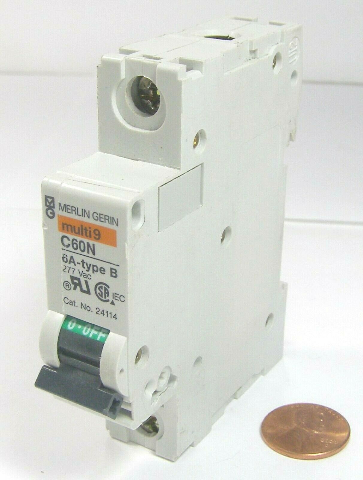Merlin Gerin Circuit Breaker Multi 9 C60N 6A-type B No. 24114 - $7.95