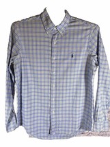 Ralph Lauren Men’s MEDIUM Blue Plaid Button Up Down Shirt - RB - £12.60 GBP