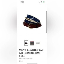 MEN&#39;S LEATHER TABPATTERN RIBBONBELTMADE ON CAPE COD - $557.49 MXN