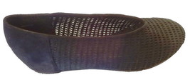 $225 NIB Eileen Fisher Ballet Flats 8 Black Vintage Perforated Leather S... - $132.76