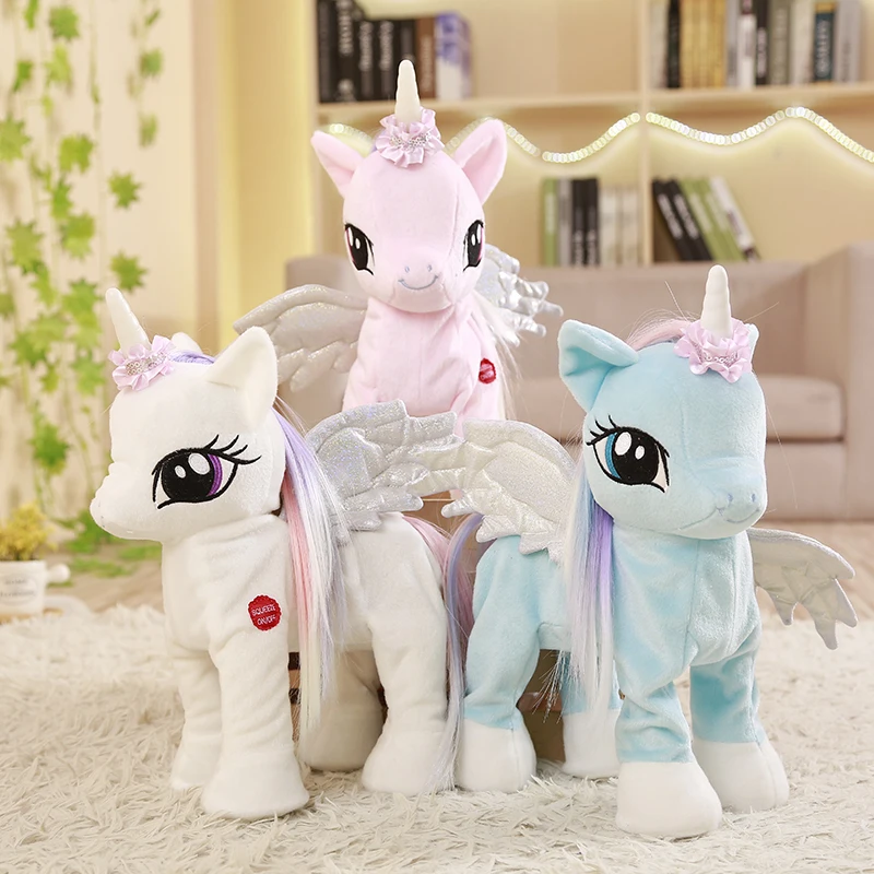 Funny Toys Electric Walking Unicorn Plush Toy with Line Stuffed Animal - £22.84 GBP